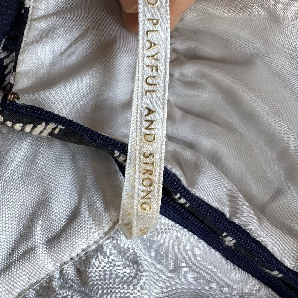 Kate Spade Bubble Skirt Sz 4 Navy Blue & White Lace Lined The Rules With Pockets - Picture 15 of 16